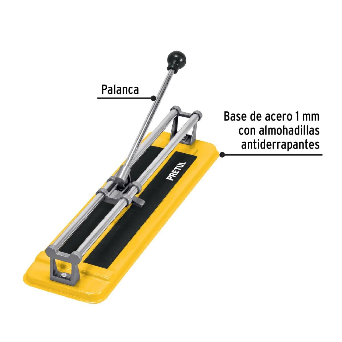 Cortadora de ceramica y azulejos Pretul de 40 cm para cortes rectos en cerámica y porcelanato de hasta 10 mm de espesor.
