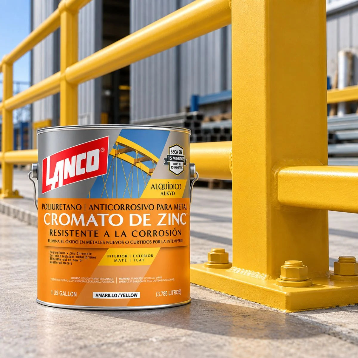 Anticorrosivo cromato de zinc Lanco Oil-Zinc Chromate MM-97 de 1 galón color amarillo