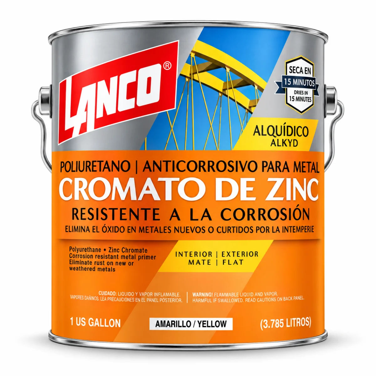 Anticorrosivo cromato de zinc Lanco Oil-Zinc Chromate MM-97 de 1 galón color amarillo