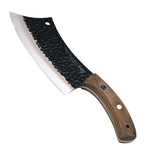 Cuchillo Chopper Wayu Rustic de acero inoxidable con funda
