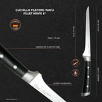 Cuchillo filetero Wayu de acero inoxidable de 20 cm