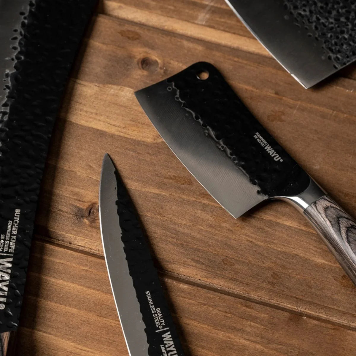 Cuchillo Cleveland Hammer Wayu de acero inoxidable martillado