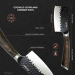 Cuchillo Cleveland Hammer Wayu de acero inoxidable martillado