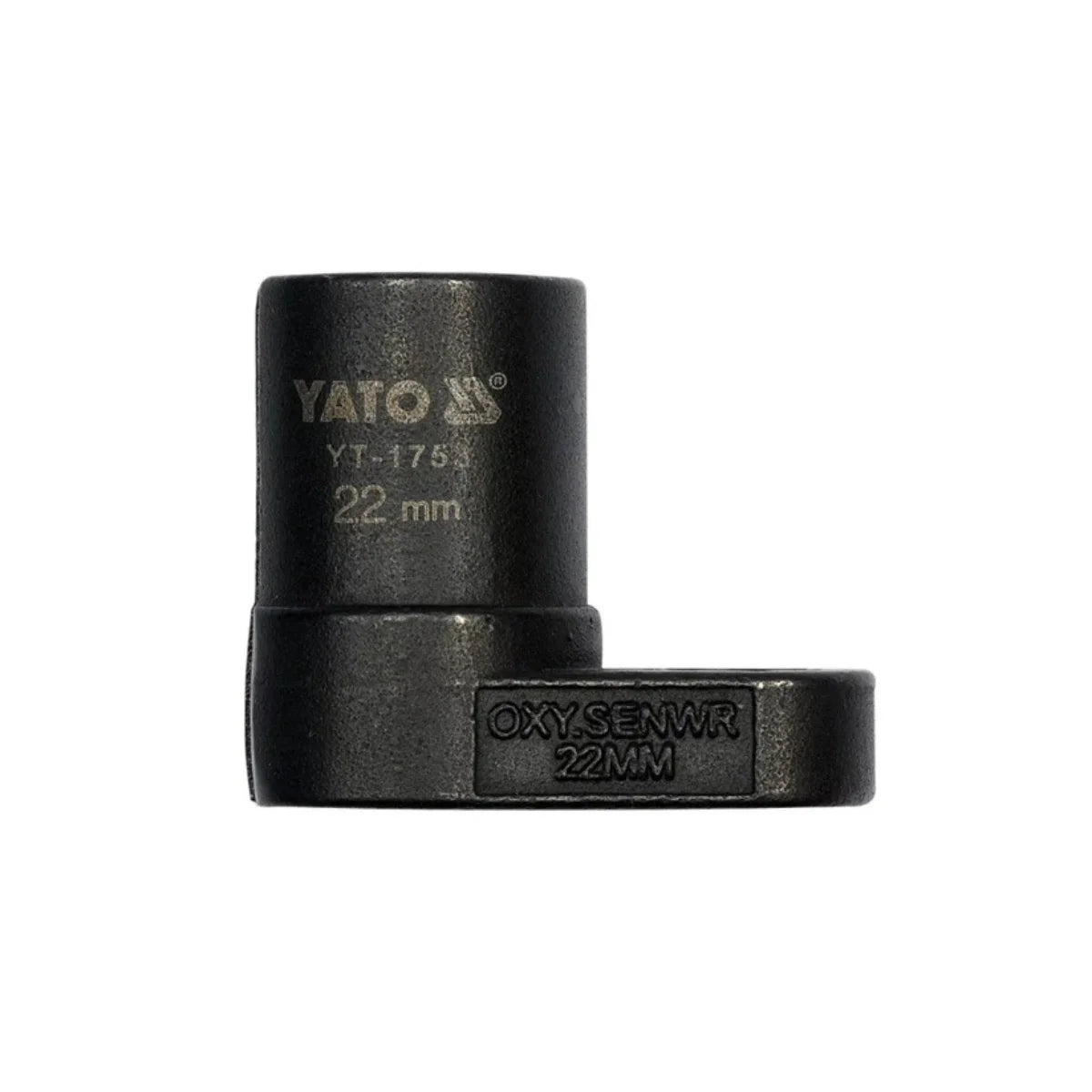 Dado para sensor de oxigeno de impacto YATO YT-1753 de 7/8" (22 mm) con ranura para sensores de oxígeno, acabado fosfatado negro de alta resistencia.
