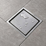 Desagüe al piso invisible TAUMM de 10 x 10 cm en acero inoxidable