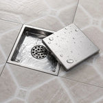Desagüe al piso invisible TAUMM de 10 x 10 cm en acero inoxidable