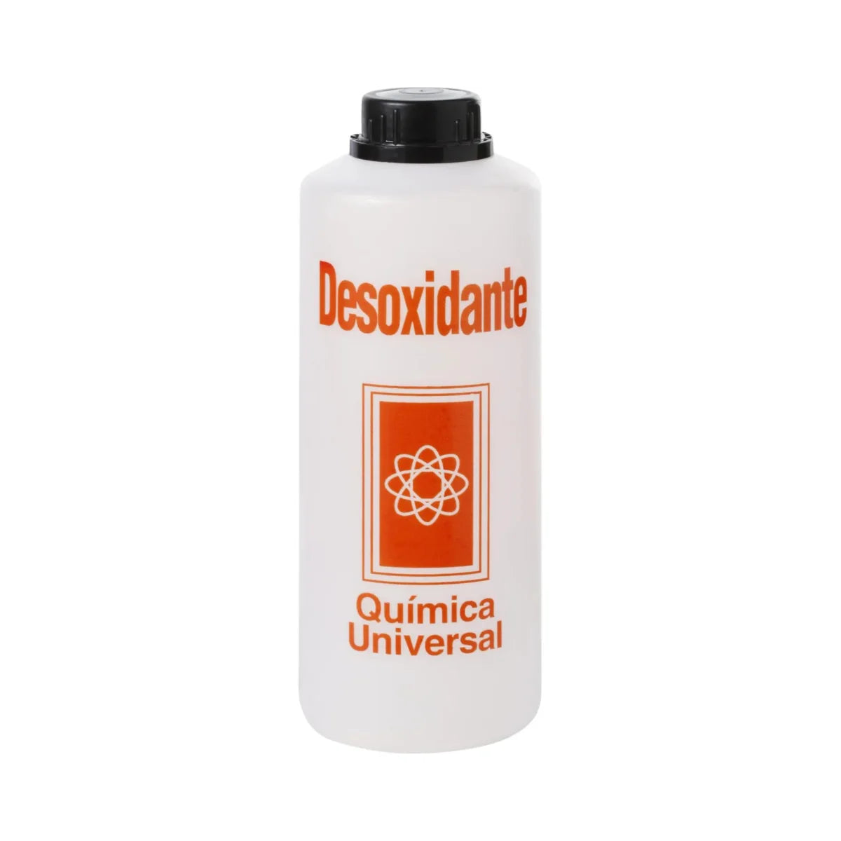 Botella de 1 litro de Desoxidante de la marca Química Universal.