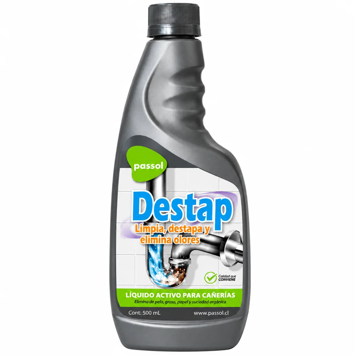 Destapador limpia cañerías Passol de 500 ml