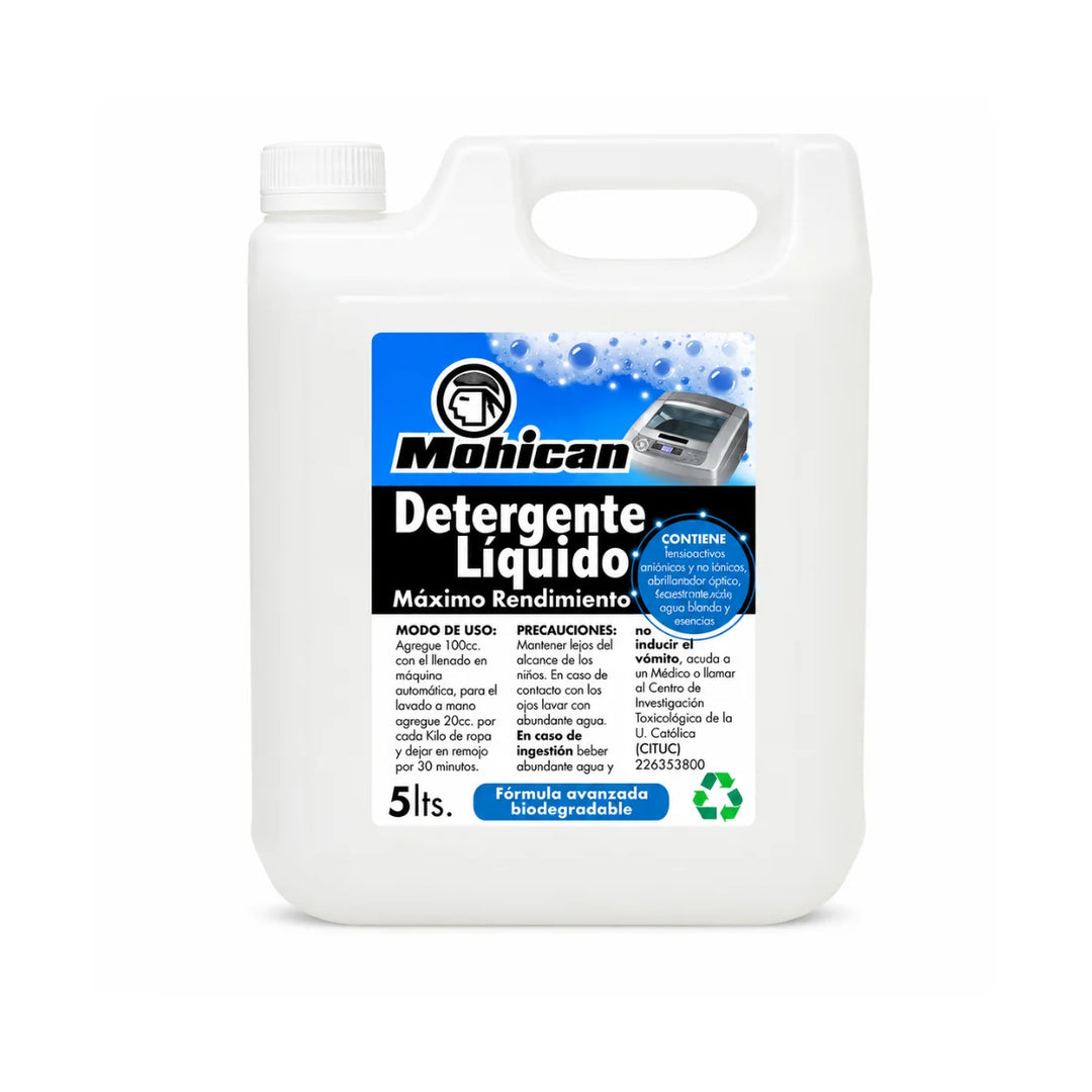 Detergente líquido concentrado Premium Mohican bidón de 5 litros