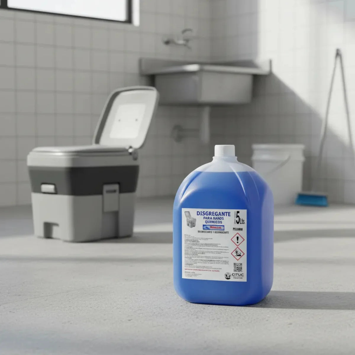 Disgregante para Baños Químicos 5 Litros Dideval para control de olores y degradación de residuos sanitarios