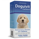 suplemento multivitamínico Doguivit para cachorros, formulado para promover el crecimiento fuerte y el desarrollo saludable de huesos y sistema inmune.