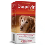 suplemento multivitamínico Doguivit Senior, con 30 comprimidos, formulado para mejorar la calidad de vida, movilidad y función cognitiva en perros de edad avanzada.