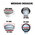 Desagüe receptáculo de 120 mm Täumm para un drenaje eficiente en shower door.
