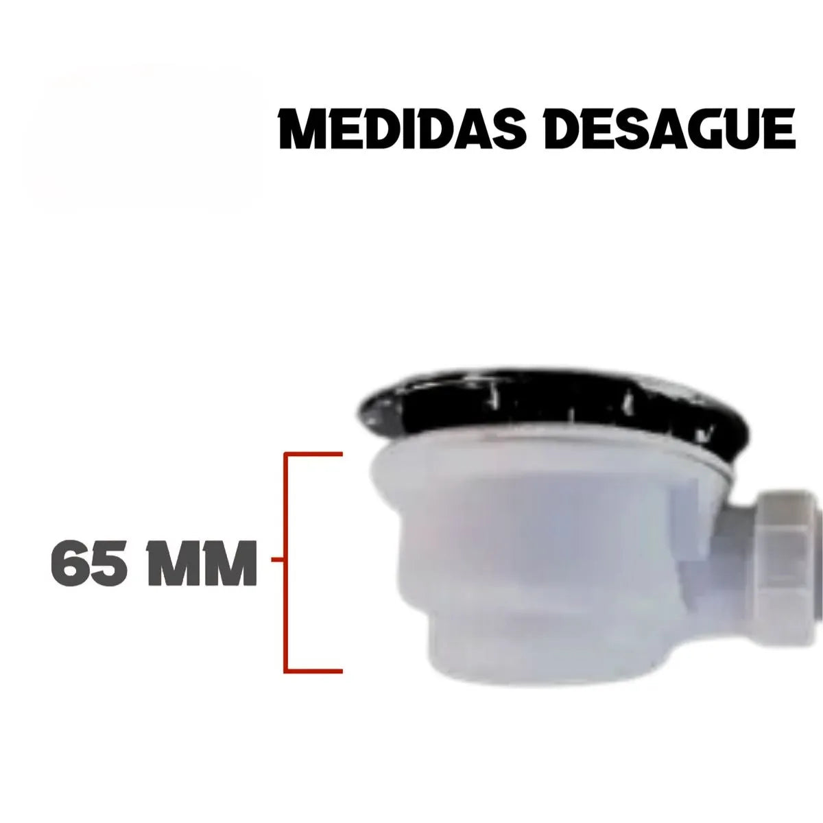 Desagüe receptáculo de 120 mm Täumm para un drenaje eficiente en shower door.