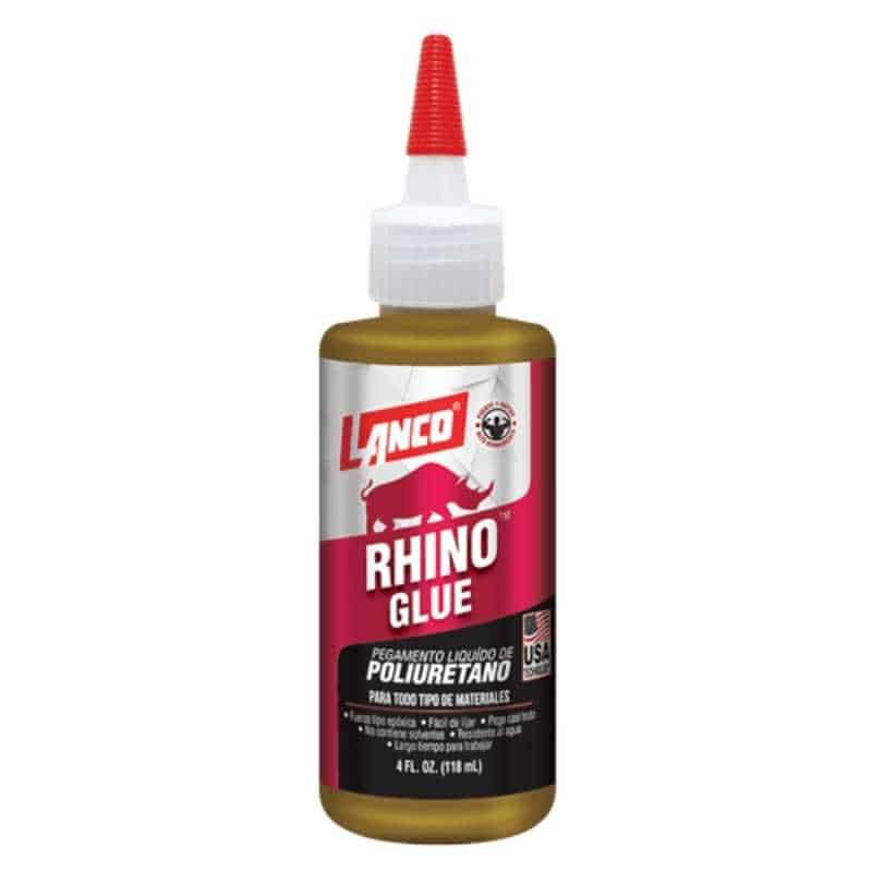 Adhesivo Lanco Rinho Glue de 118 mL, pegamento multiuso impermeable y de alta fuerza para madera, cerámica y reparaciones de alta exigencia.