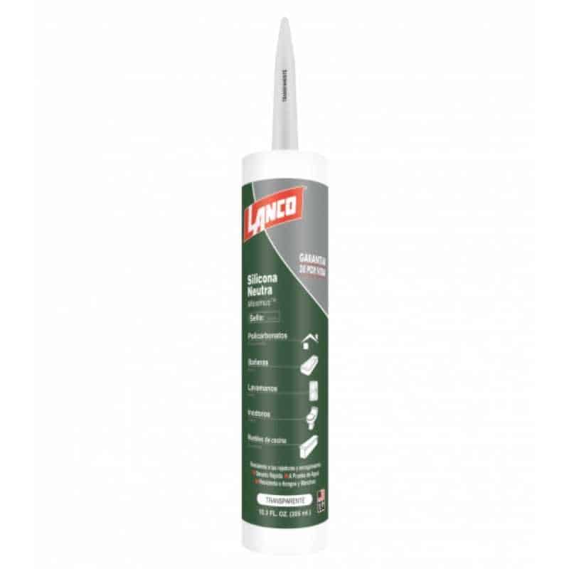 Silicona neutra Lanco transparente para sellado multipropósito.