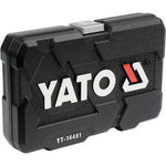 Juego de herramientas Yato YT-14481 de 42 piezas en estuche, kit de dados y puntas de cromo vanadio para uso en hogar, taller y mecánica ligera.
