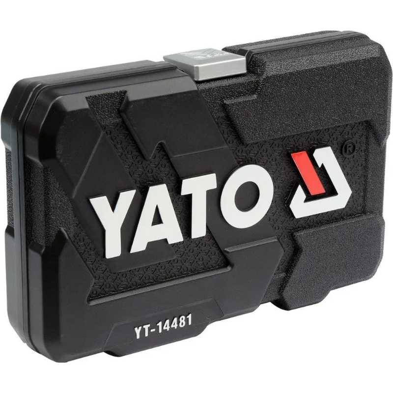Juego de herramientas Yato YT-14481 de 42 piezas en estuche, kit de dados y puntas de cromo vanadio para uso en hogar, taller y mecánica ligera.