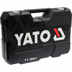 Juego de herramientas Yato YT-38801 de 120 piezas, set de dados, llaves y carraca de cromo vanadio para uso profesional en mecánica, taller y automotriz.