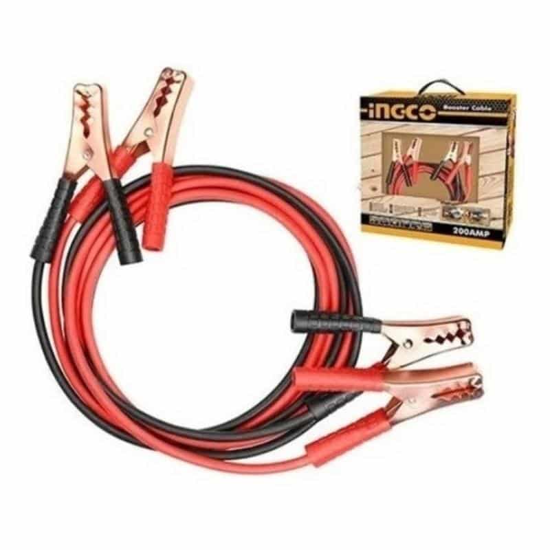 Cable puente (jumper) Ingco de 200 Amp y 2.5 metros de largo, para el arranque de emergencia de baterías de vehículos