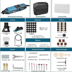 Herramienta rotatoria eléctrica Wesco WS3113K de 130W, tipo Dremel, en kit con accesorios para tallado, lijado y pulido de precisión.