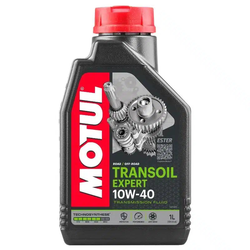 Envase de 1 Litro de aceite de transmisión Motul Transoil Expert 10W40 para motocicletas