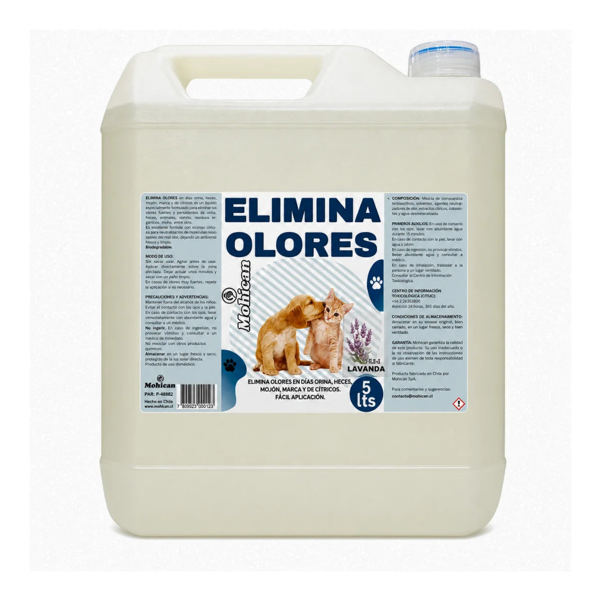 Eliminador de olores orina y heces lavanda Mohican bidón de 5 litros