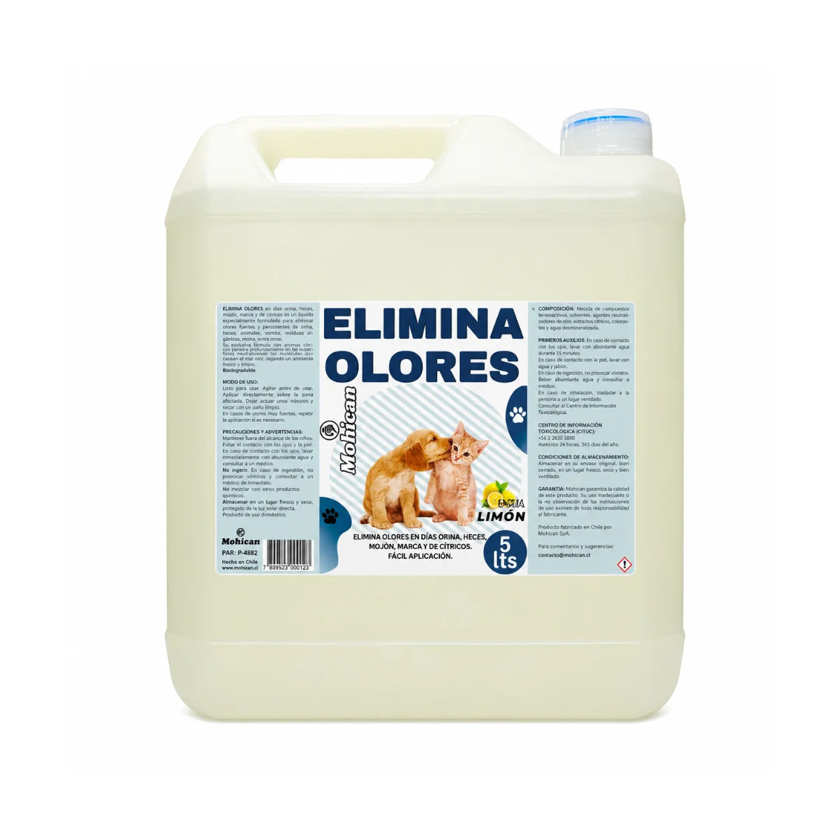 Eliminador de olores orina y heces limón Mohican bidón de 5 litros