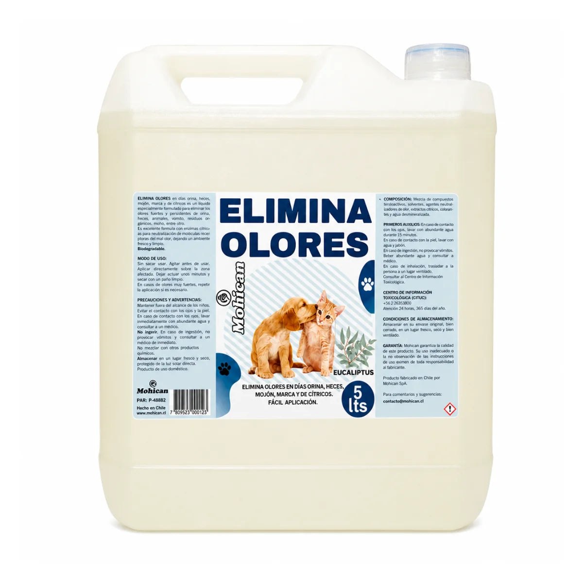 Eliminador de olores orina y heces eucalipto Mohican bidón de 5 litros