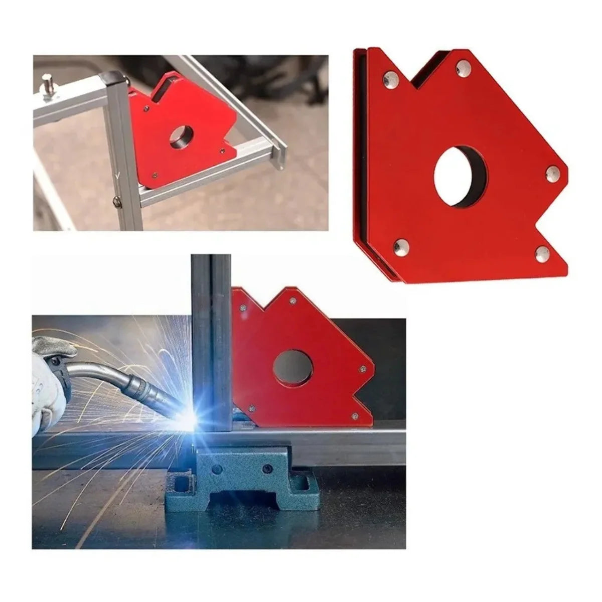 Escuadra magnética de 25 libras para soldar, soporta 11kg, ángulos de 45, 90 y 135 grados, medida 90mm.