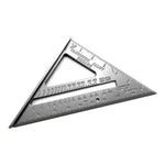 Escuadra rápida triangular Flovi de aluminio macizo, medidas de 7 y 12 pulgadas para carpintería, techumbre y guía de sierra.