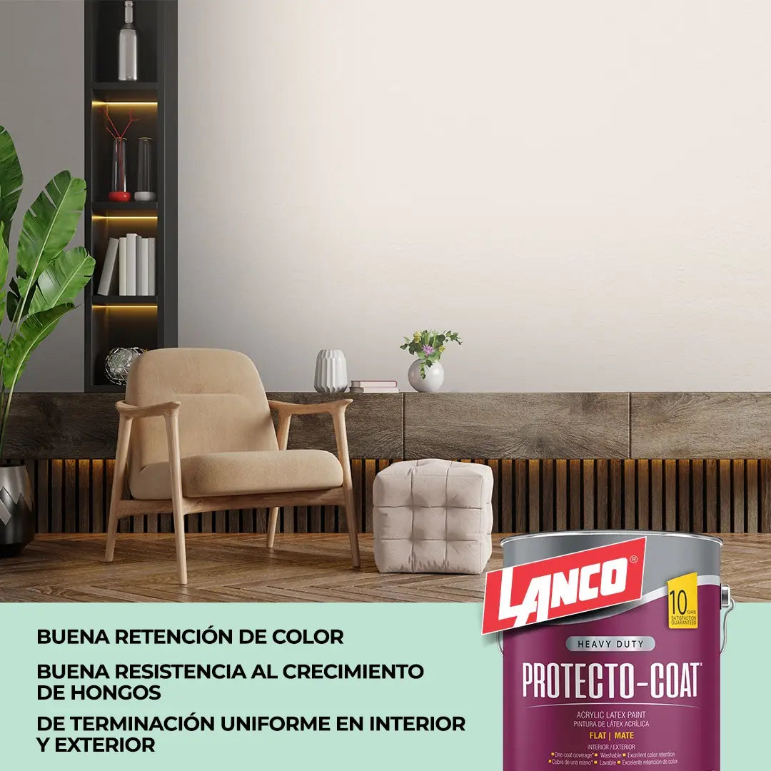 Esmalte al Agua Lanco Protecto Coat Blanco Mate 1 galon