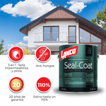 Esmalte al Agua Lanco Seal Coat 3en1, base, pintura y sellador elastomérico para protección de superficies.
