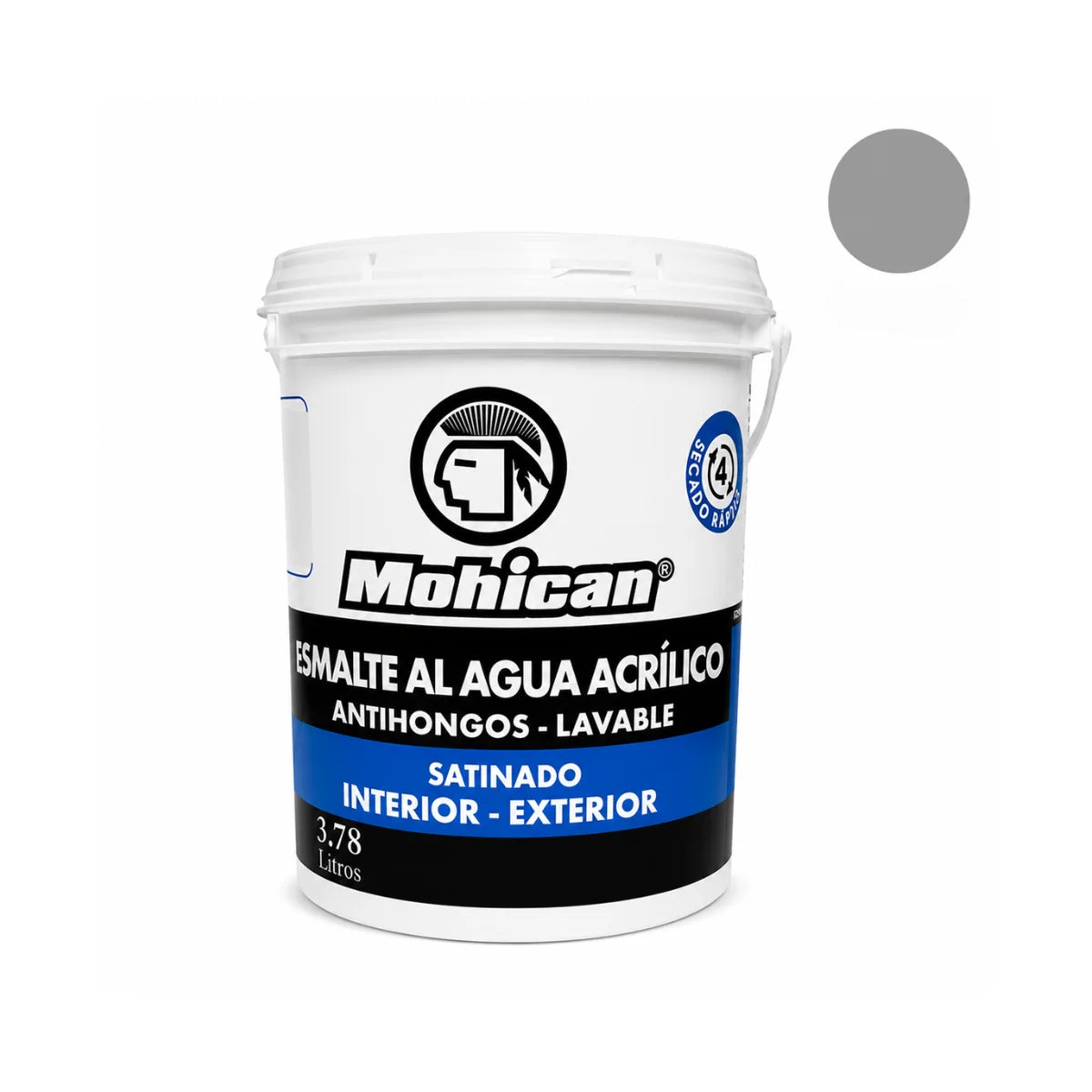 Esmalte al Agua Antihongos Mohican 1 Galón Satinado Gris Medio