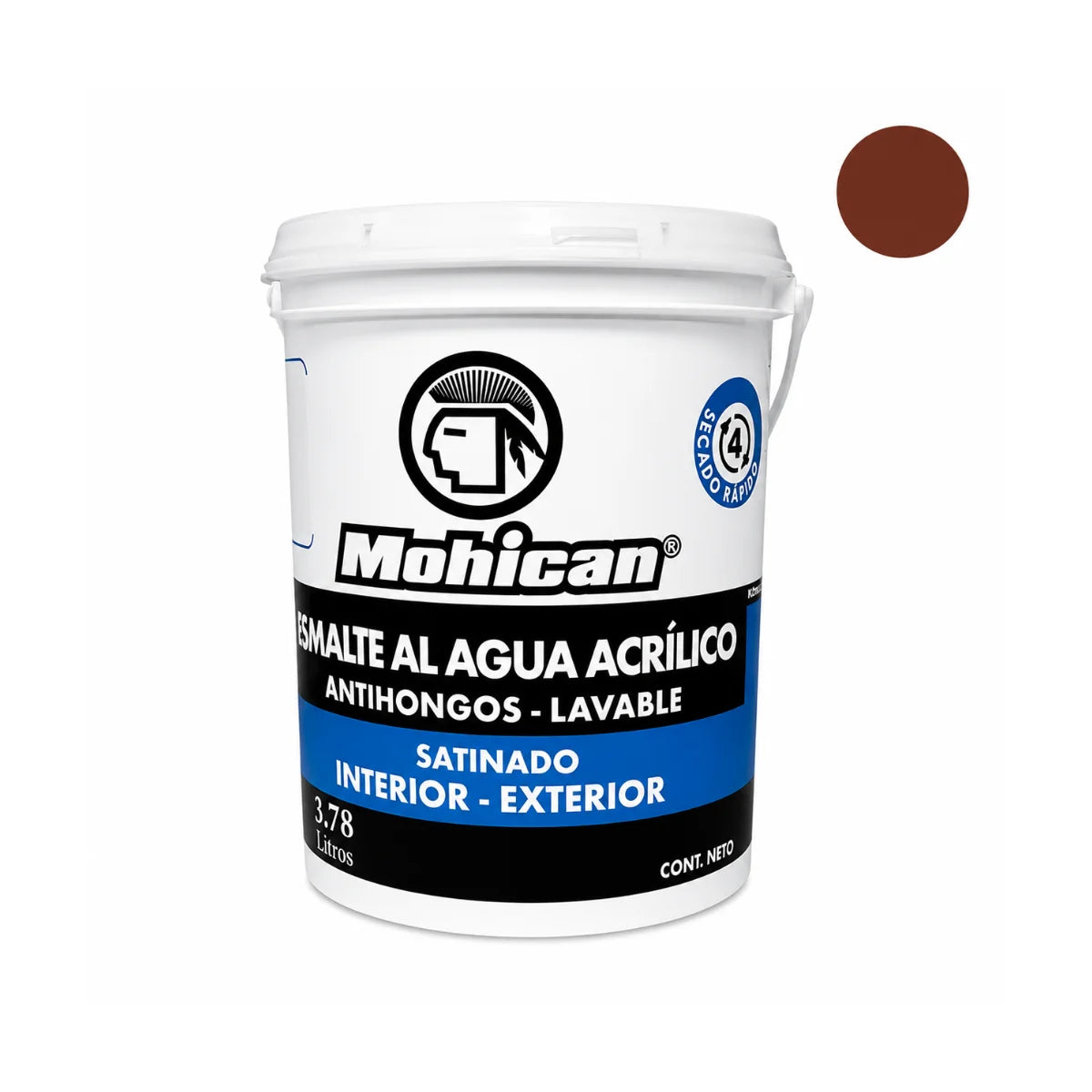 Esmalte al Agua Antihongos Mohican 1 Galón Satinado Rojo colonial