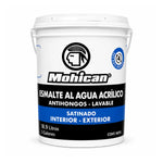 Esmalte al agua acrílico antihongos Mohican satinado 5 galones