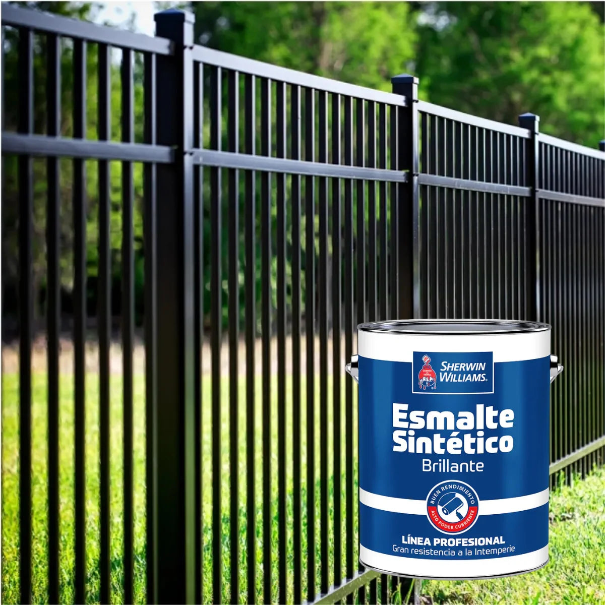 Esmalte Sintético Brillante Sherwin Williams Línea Profesional pintura base solvente para metal madera y albañilería