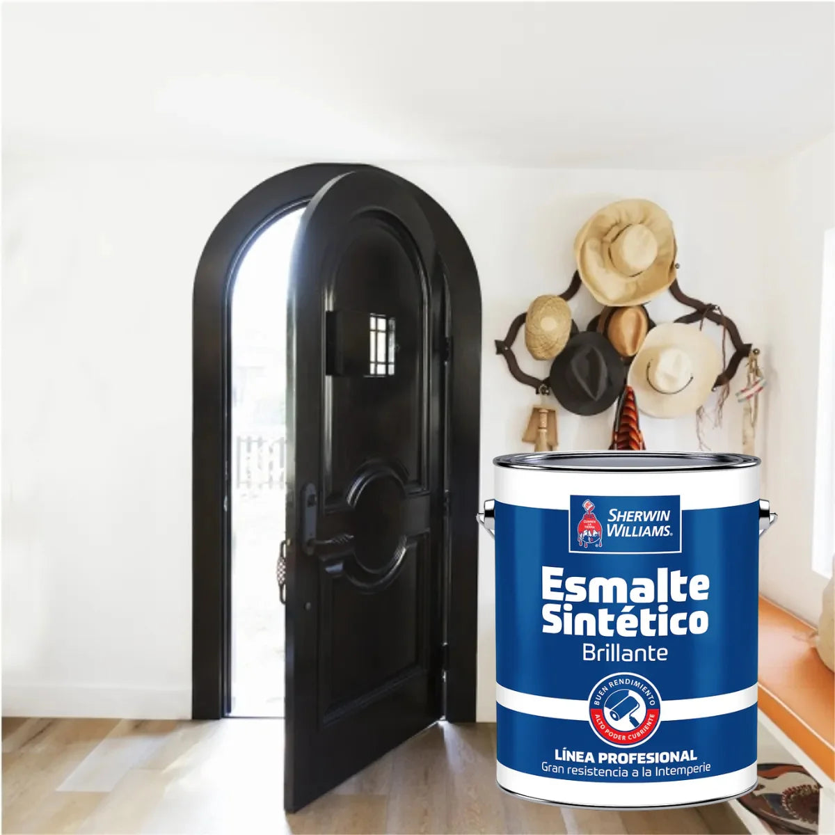 Esmalte Sintético Brillante Sherwin Williams Línea Profesional pintura base solvente para metal madera y albañilería