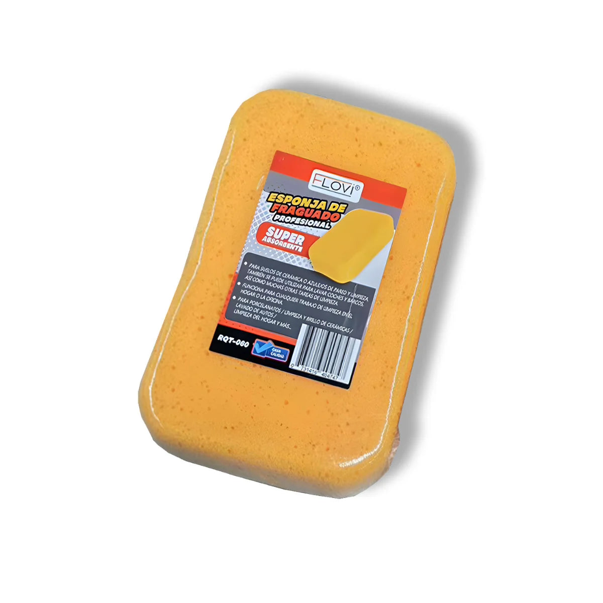 Esponja fraguadora profesional marca Flovi, súper absorbente, fabricada en poliuretano para limpieza de cerámicas y porcelanatos.