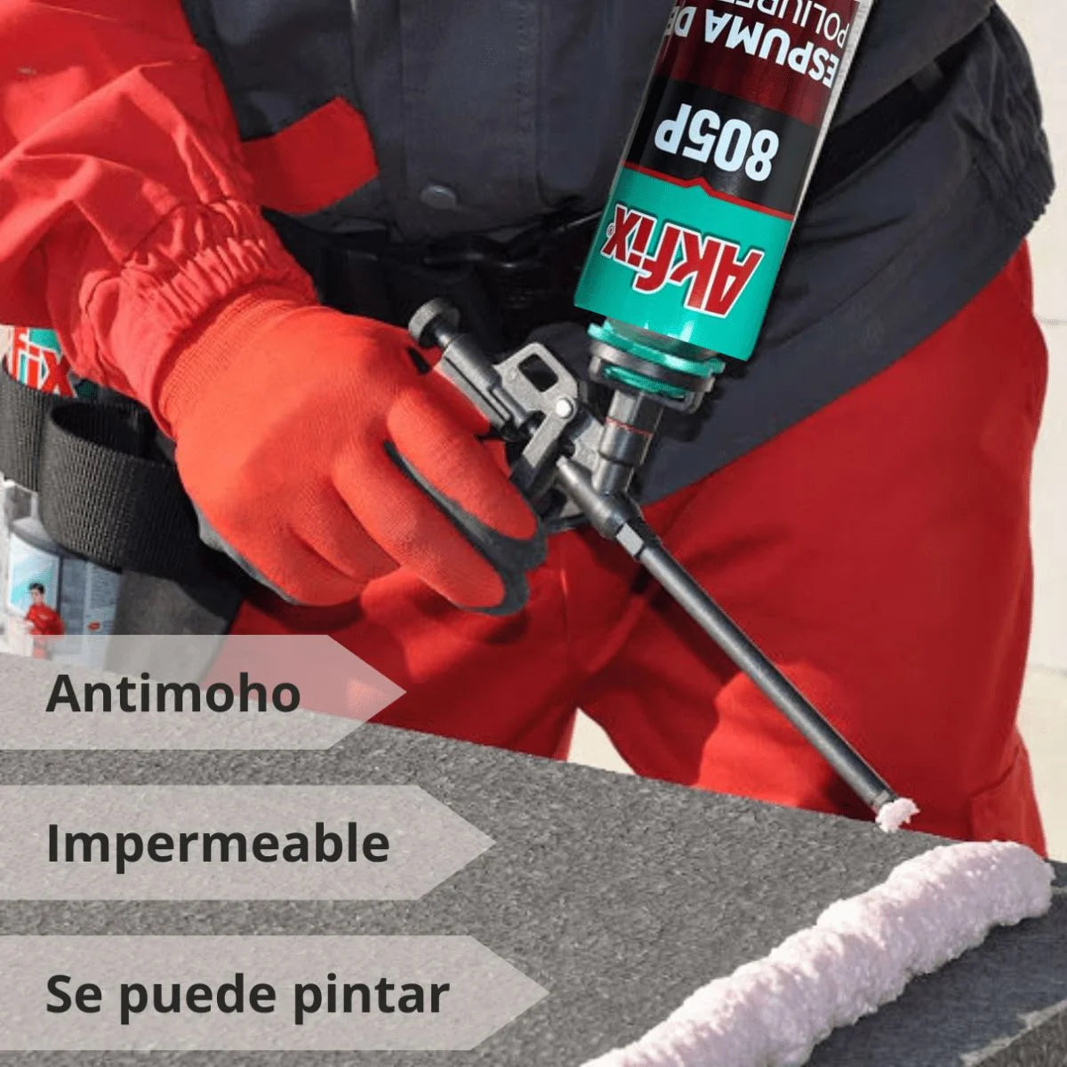 espuma de poliuretano expansiva multiusos Akfix 805 P para aislamiento