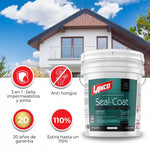 Esmalte al Agua Lanco Seal Coat 3en1, base, pintura y sellador elastomérico para protección de superficies.