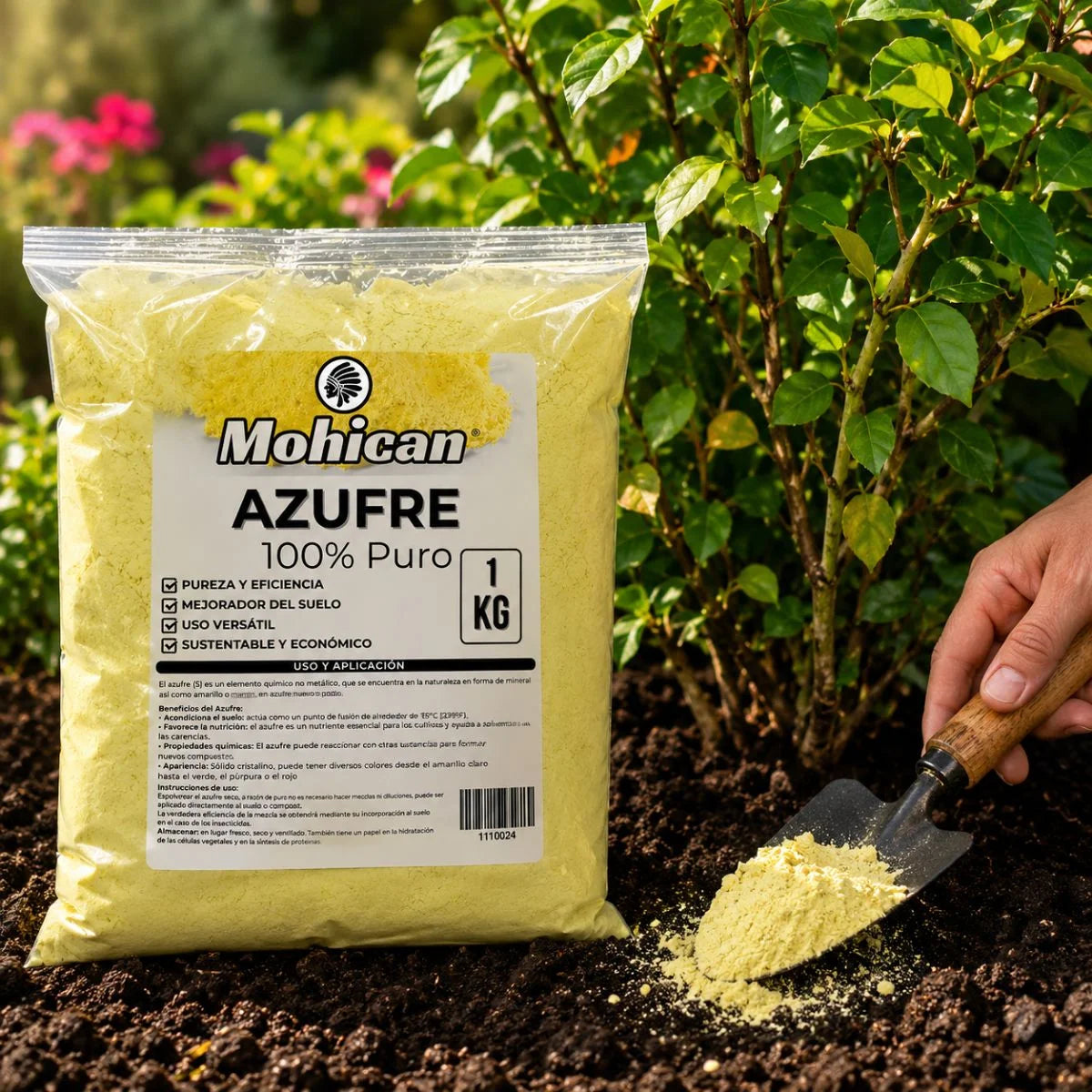 Azufre Fertilizante 100% puro Mohican bolsa 1 kg