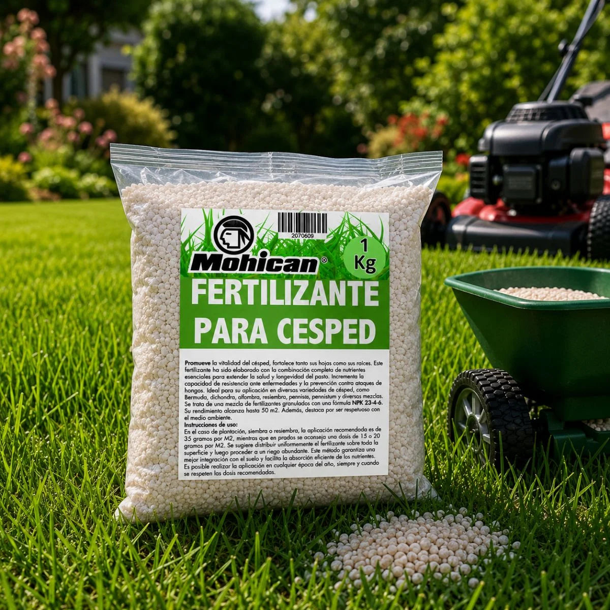 Fertilizante para césped Mohican NPK 23-4-5 1 kg