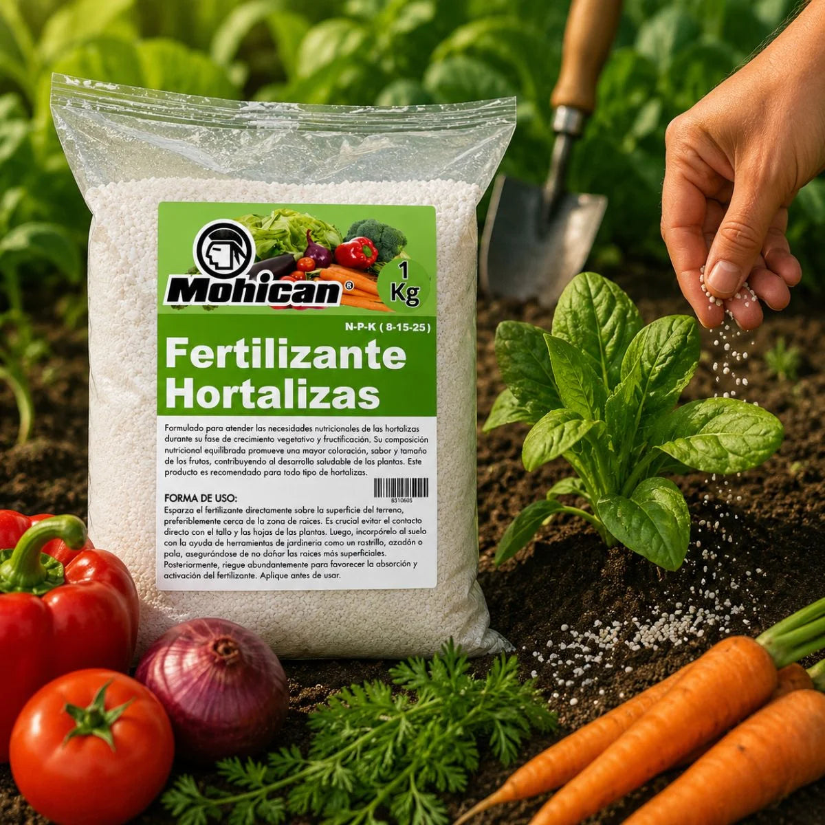Fertilizante para hortalizas Mohican NPK 8-15-25 1 kg