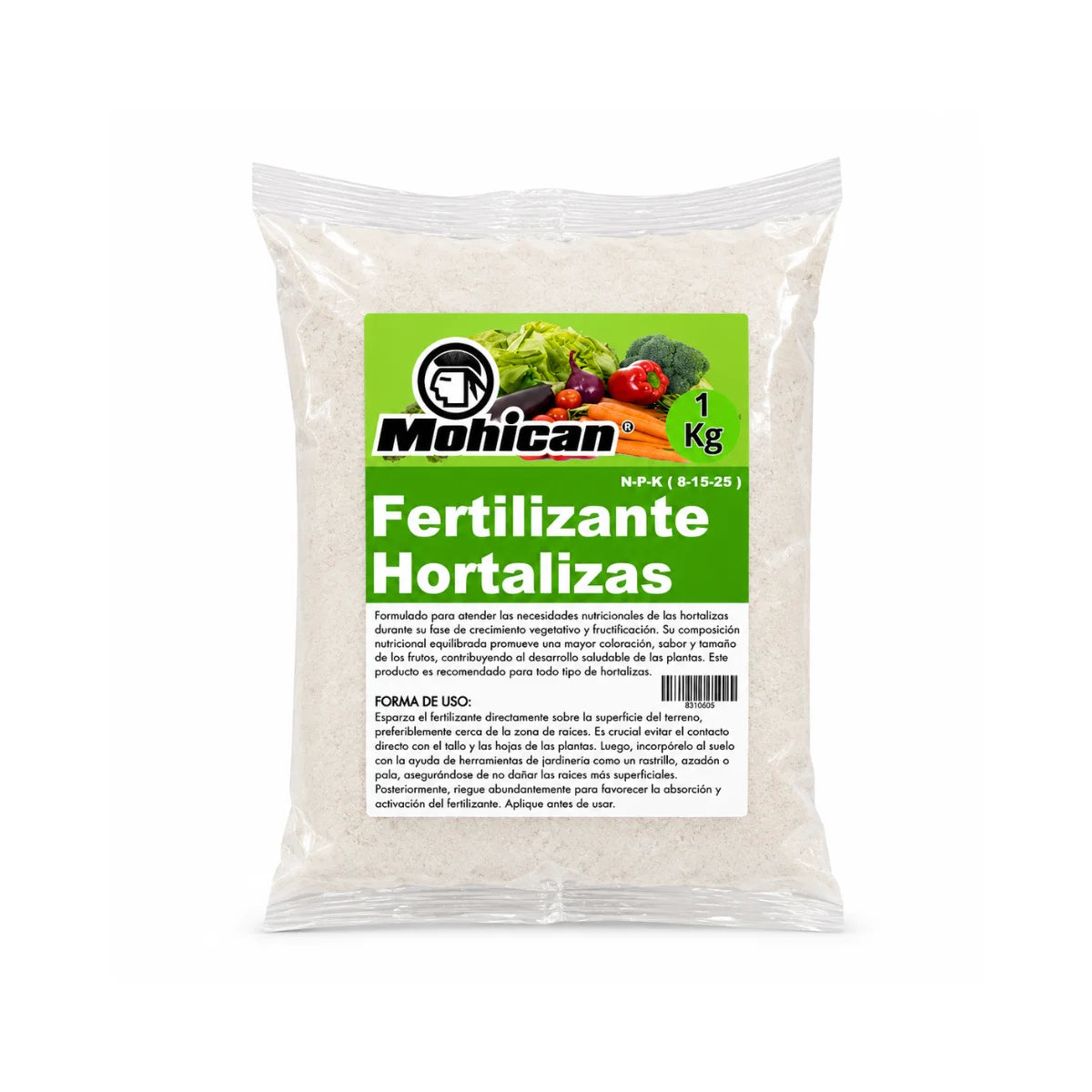 Fertilizante para hortalizas Mohican NPK 8-15-25 1 kg