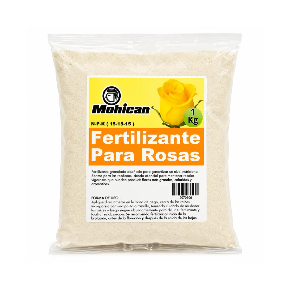 Fertilizante para rosas Mohican NPK 15-15-15 1 kg