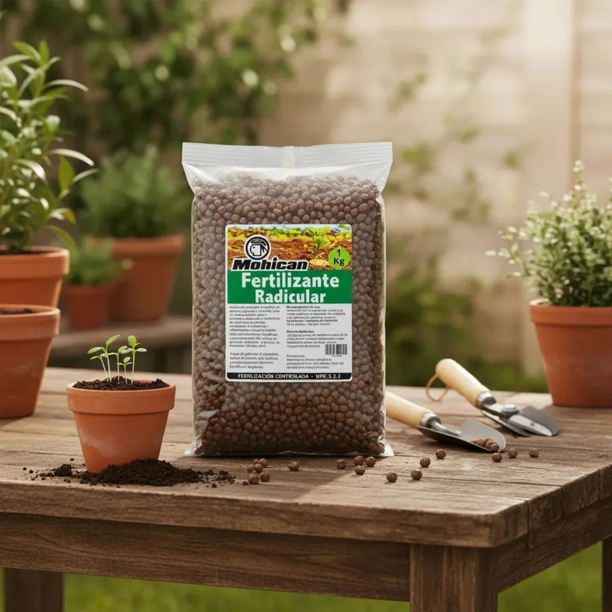 Fertilizante radicular de liberación controlada Mohican 1 kg NPK 10-2-2
