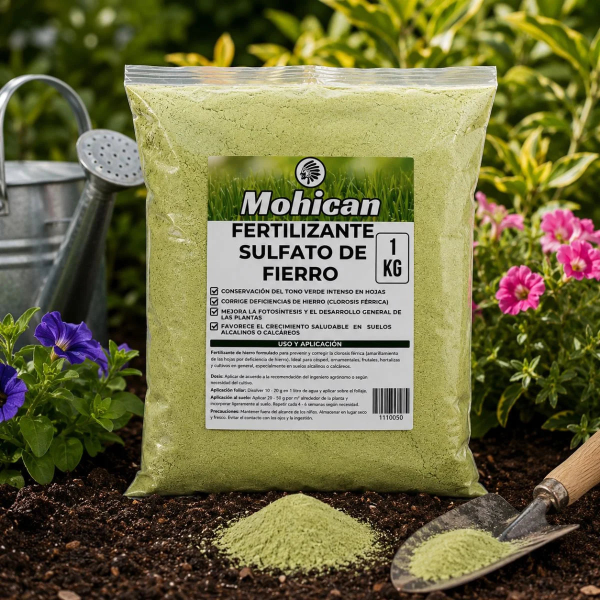 Fertilizante Sulfato de Fierro Mohican bolsa de 1 kg