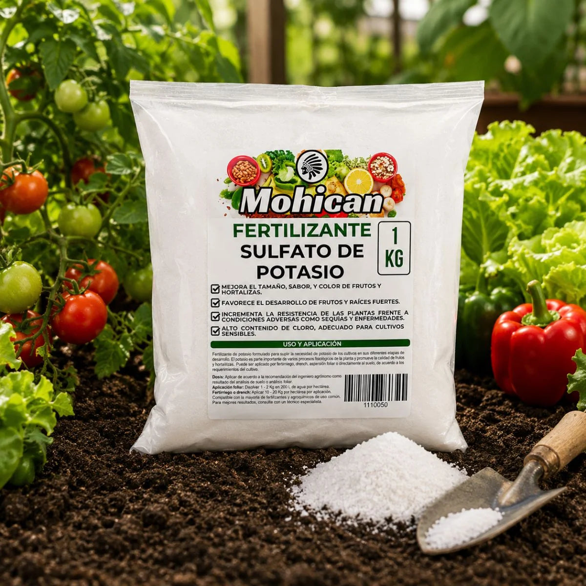 Fertilizante sulfato de potasio Mohican bolsa de 1 kg
