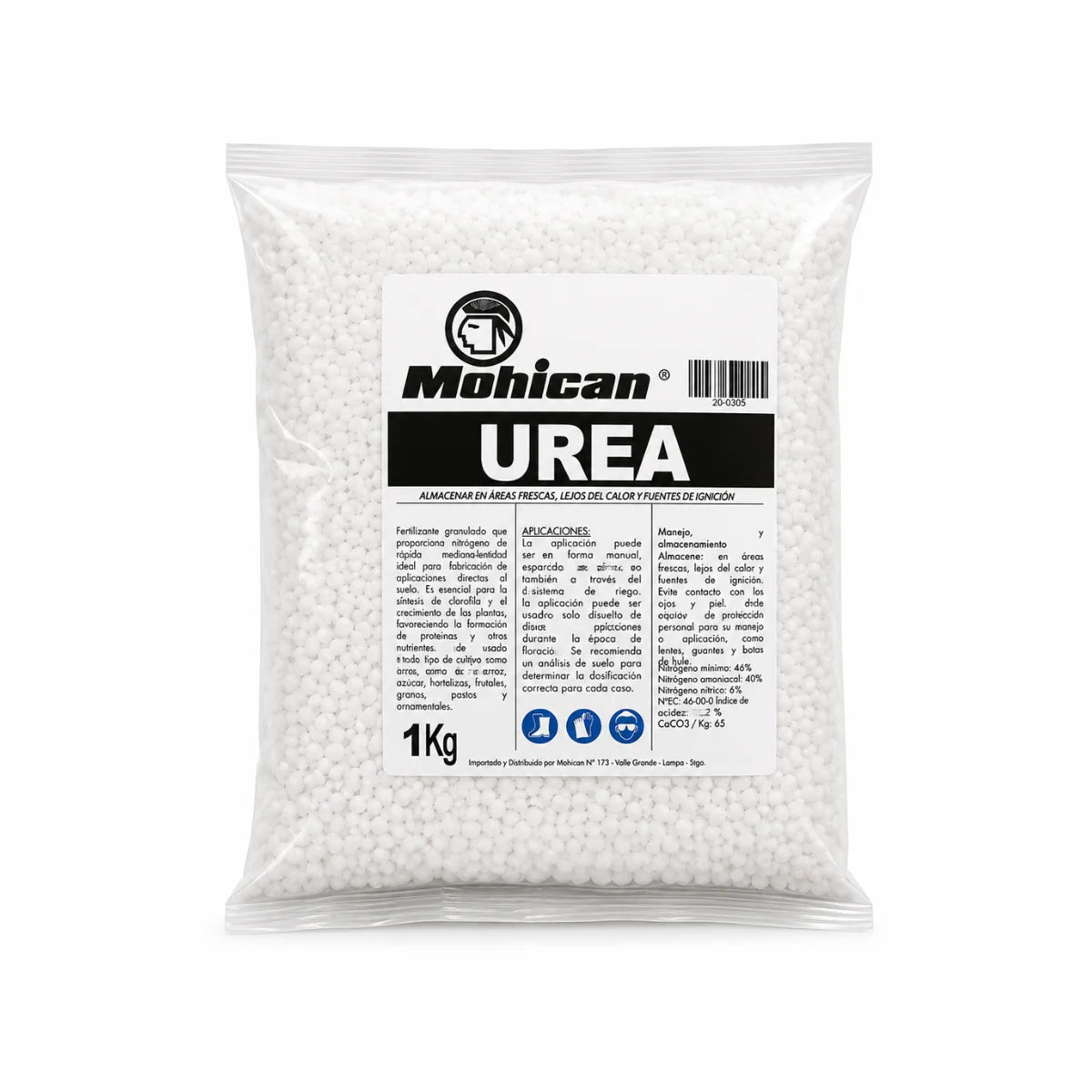 Urea granulada fertilizante nitrogenado Mohican bolsa de 1 kg